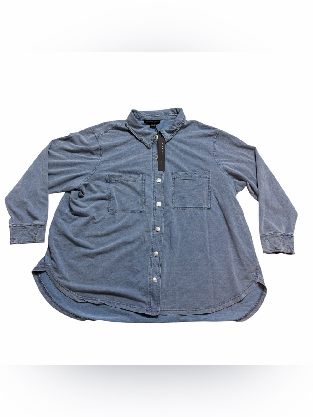 Jane And Delancey Womens Blue Two Pocket Button Down Stretch Shirt- Size 2XL NWT